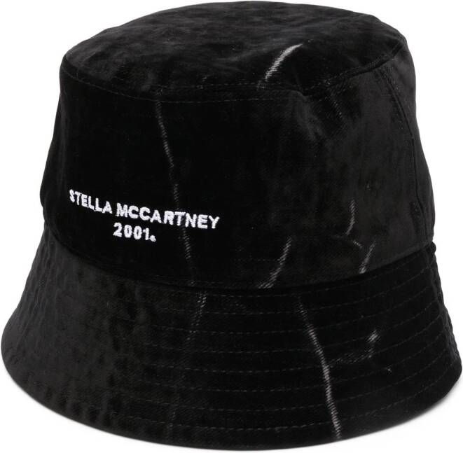 Stella McCartney Vissershoed met geborduurd logo Zwart