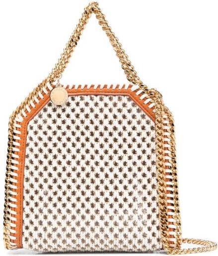 Stella McCartney Falabella geweven schoudertas Beige