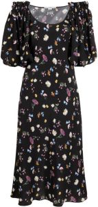 Stella McCartney floral-print midi dress Zwart