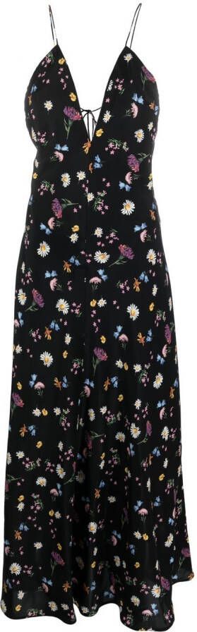 Stella McCartney Maxi-jurk met bloemenprint Zwart