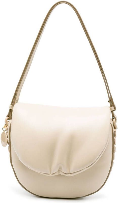 Stella McCartney Frayme schoudertas met schakelketting Beige