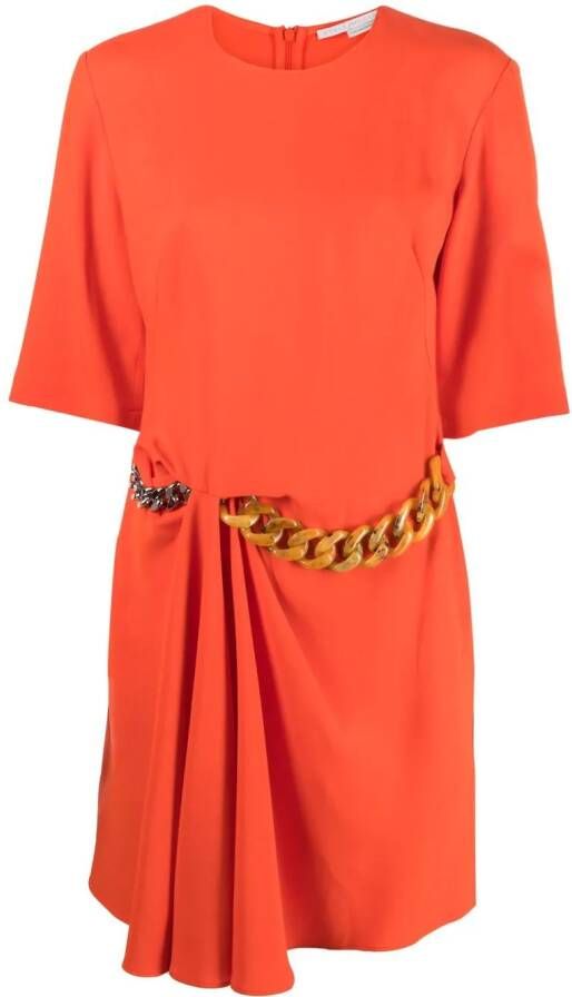 Stella McCartney Gedrapeerde mini-jurk Oranje