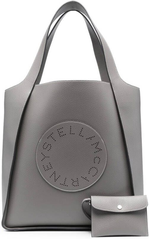 Stella McCartney Shopper met geperforeerd logo Grijs