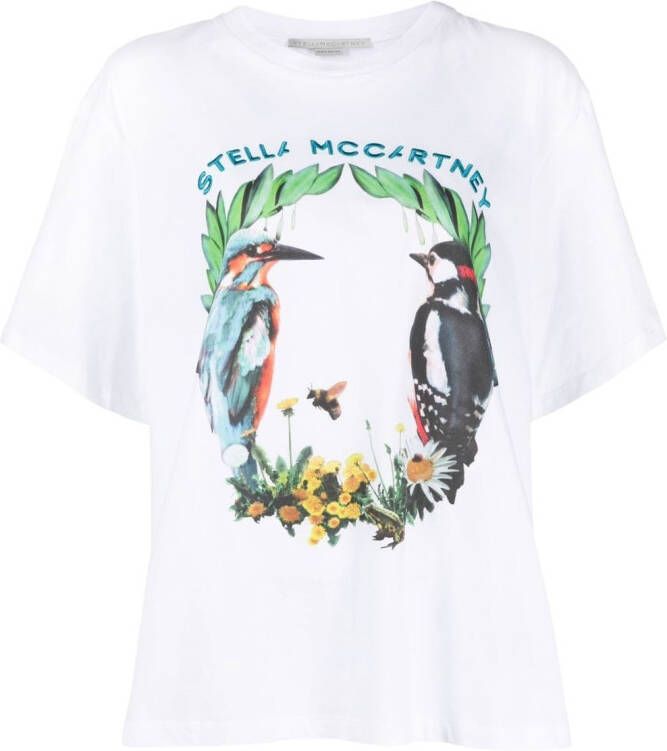 Stella McCartney T-shirt met geborduurd logo Wit
