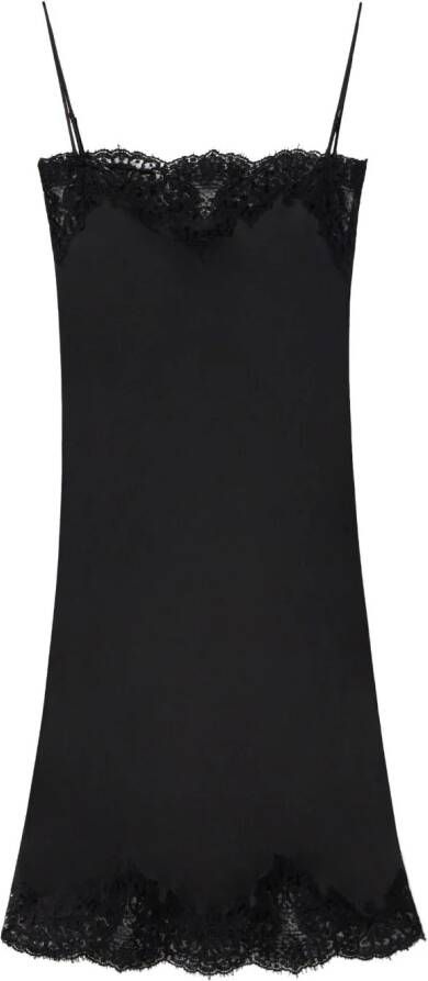 Stella McCartney Satijnen midi-jurk Zwart