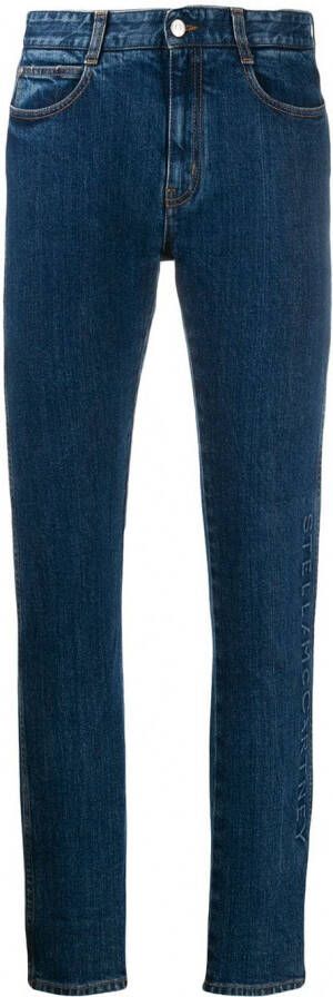 Stella McCartney Jeans met logo reliëf Blauw