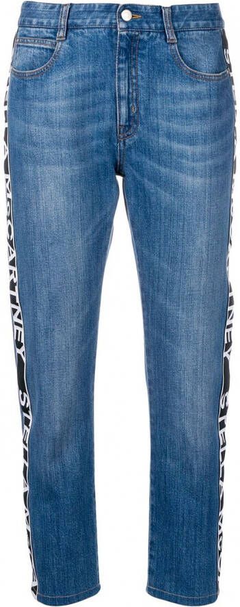 Stella McCartney Jeans met logo tape Blauw