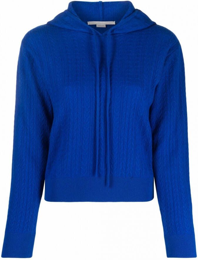 Stella McCartney Kabelgebreide hoodie Blauw