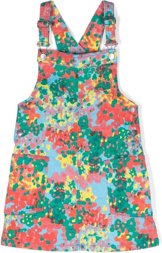 Stella McCartney Kids Tuinbroek jurk met abstracte print Roze