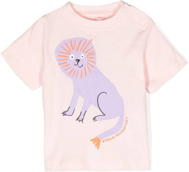 Stella McCartney Kids T-shirt met grafische print Roze