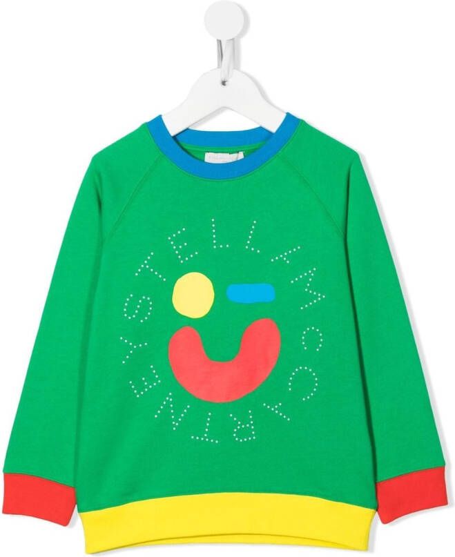Stella McCartney Kids Sweater met colourblocking Groen