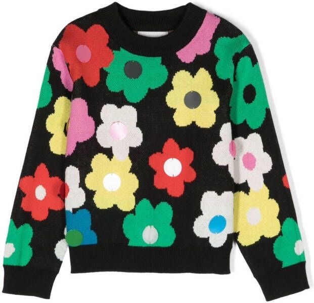 Stella McCartney Kids Intarsia trui Zwart
