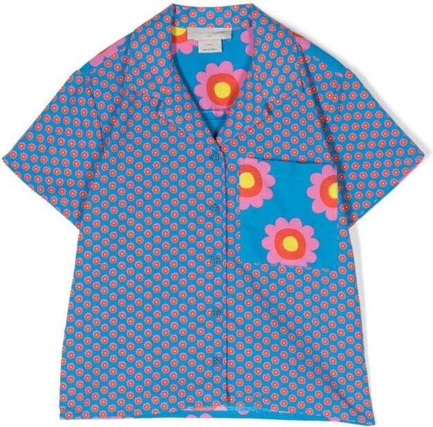 Stella McCartney Kids Shirt met bloe print Blauw