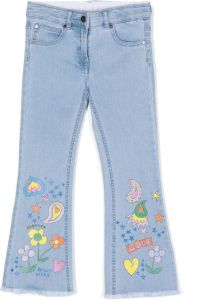 Stella McCartney Kids Jeans met bloe print Blauw