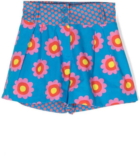 Stella McCartney Kids Shorts met bloe print Blauw