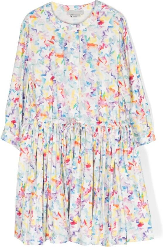 Stella McCartney Kids Geplooide jurk Wit