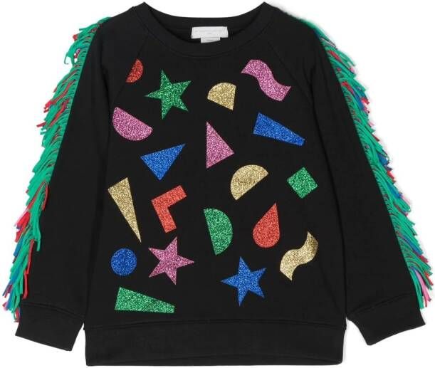 Stella McCartney Kids Sweater met franje Zwart