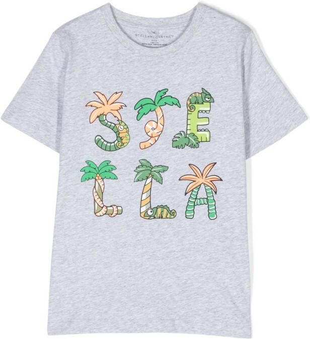Stella McCartney Kids T-shirt met logo Grijs