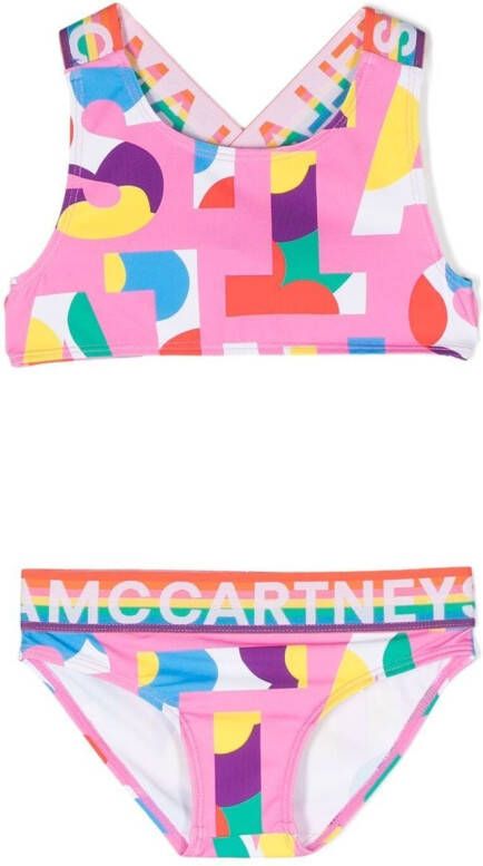 Stella McCartney Kids Bikini met grafische print Paars