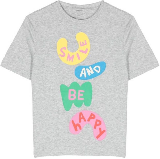 Stella McCartney Kids T-shirt met grafische print Grijs