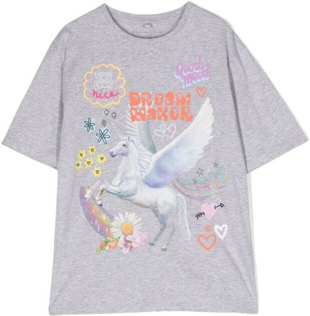 Stella McCartney Kids T-shirt met print Grijs