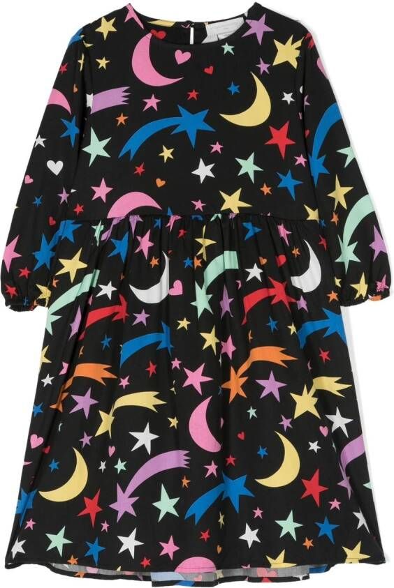 Stella McCartney Kids Jurk met grafische print Zwart