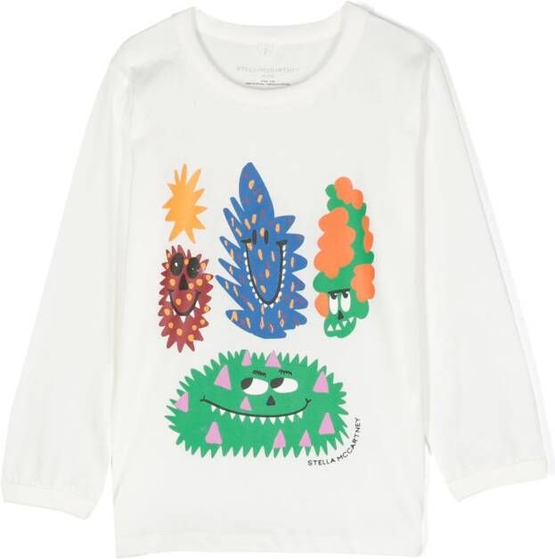 Stella McCartney Kids T-shirt met grafische print Wit