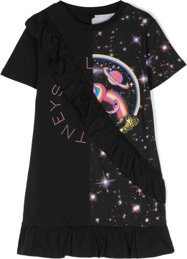 Stella McCartney Kids T-shirtjurk met grafische print Zwart