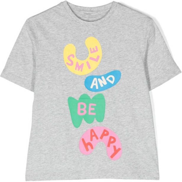 Stella McCartney Kids T-shirt met grafische print Grijs