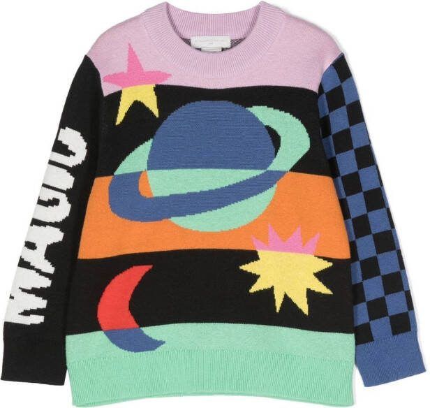 Stella McCartney Kids Intarsia trui Zwart