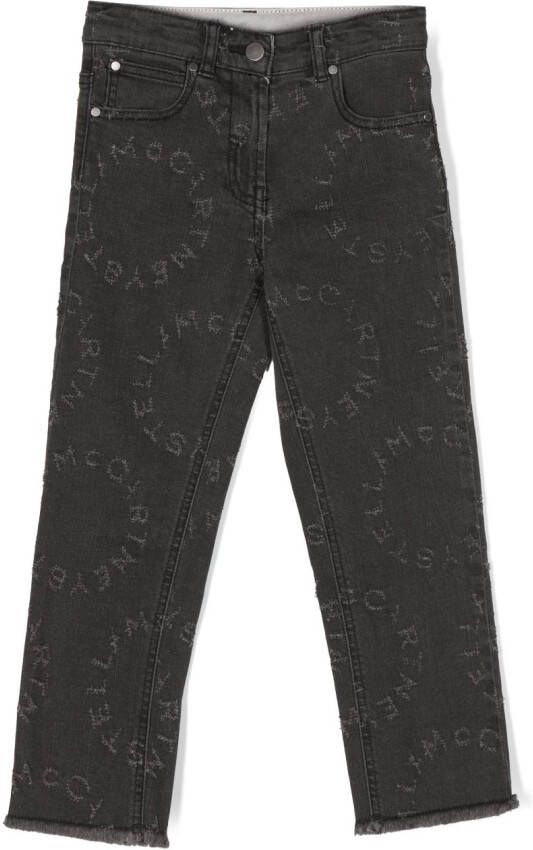 Stella McCartney Kids Jeans met geborduurd logo Grijs