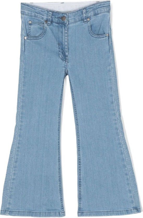 Stella McCartney Kids Jeans met logo-reliëf Blauw