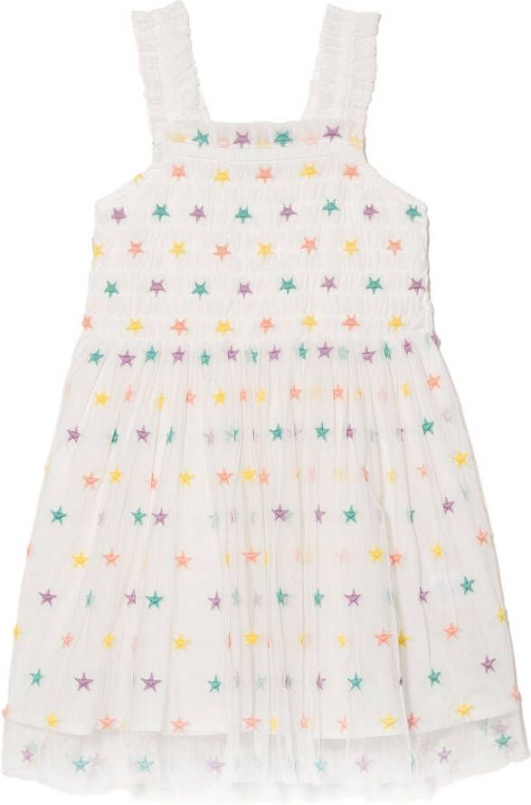 Stella McCartney Kids Jurk met geborduurde ster Wit