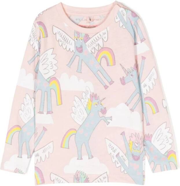 Stella McCartney Kids Katoenen T-shirt Roze