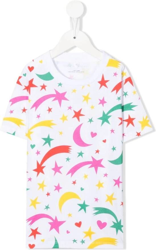 Stella McCartney Kids Katoenen T-shirt Wit