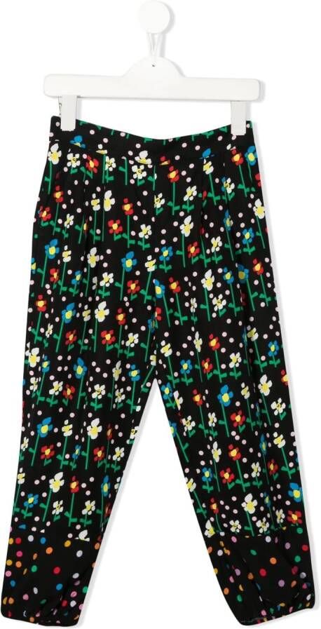 Stella McCartney Kids Legging met bloe print Zwart