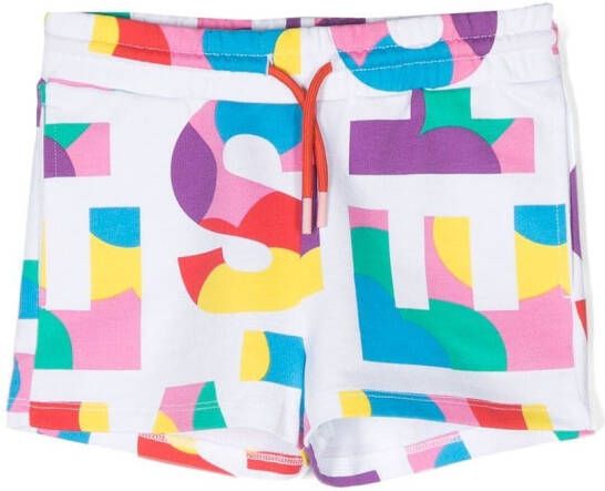 Stella McCartney Kids Bermuda shorts met logoprint Wit