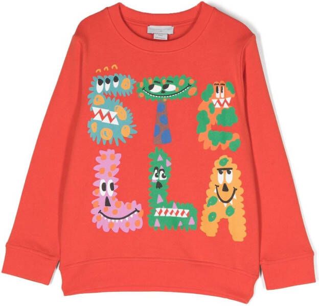 Stella McCartney Kids Sweater met logoprint Rood