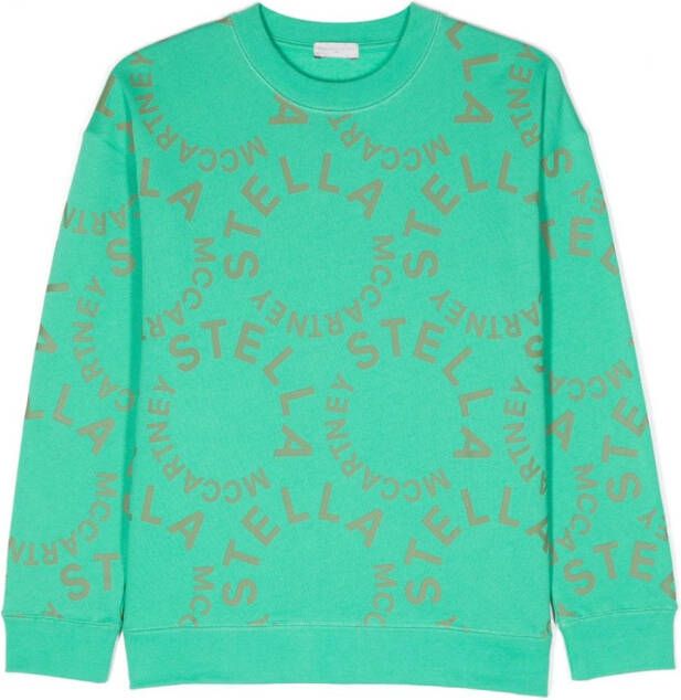 Stella McCartney Kids Sweater met logoprint Groen