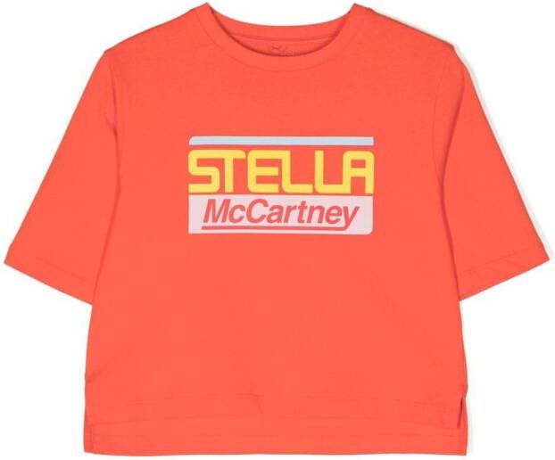Stella McCartney Kids T-shirt met logoprint Rood