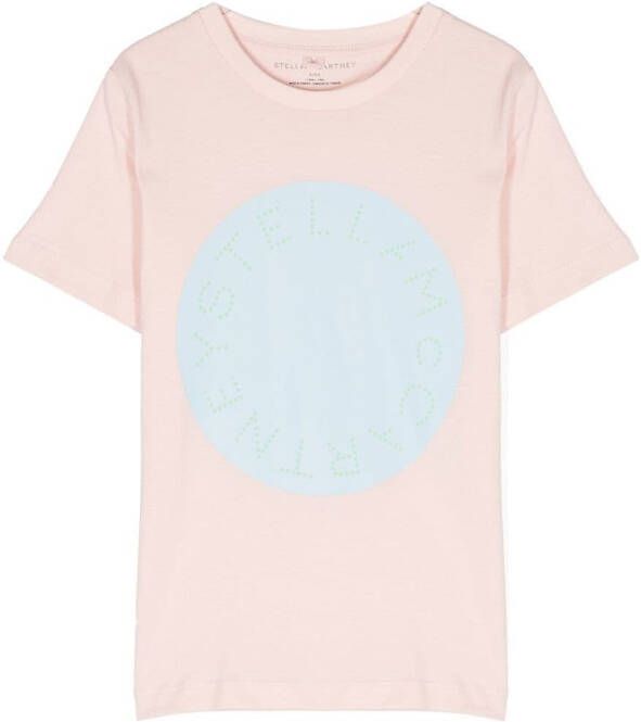 Stella McCartney Kids T-shirt met logoprint Roze