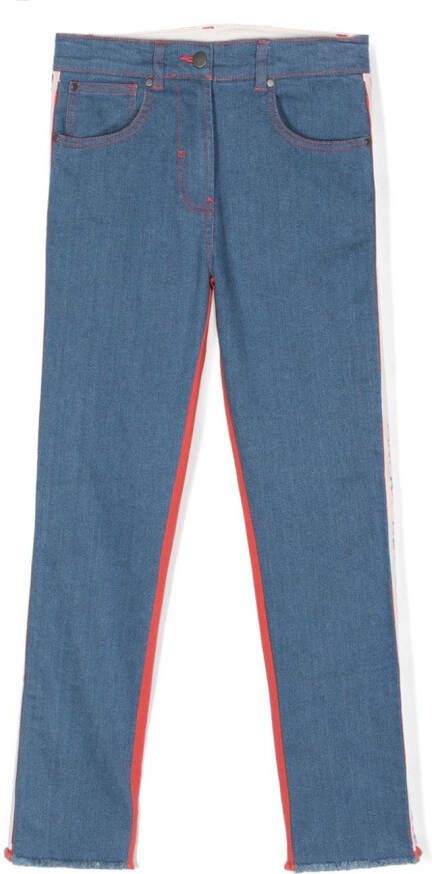 Stella McCartney Kids Jeans met logoband Blauw