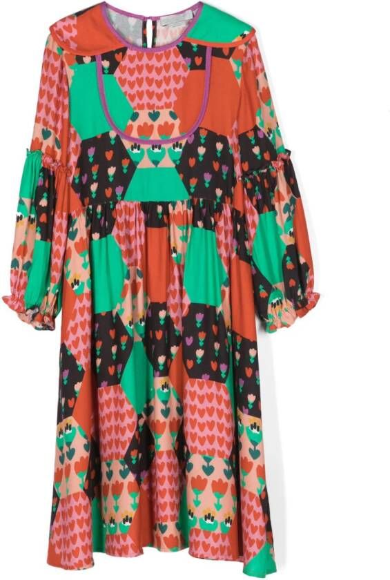 Stella McCartney Kids Mini-jurk met patchwork Oranje