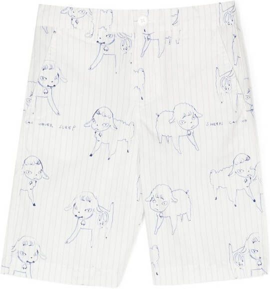 Stella McCartney Kids Shorts met krijtstreep Wit