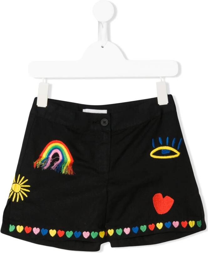 Stella McCartney Kids Shorts met patchwork Zwart