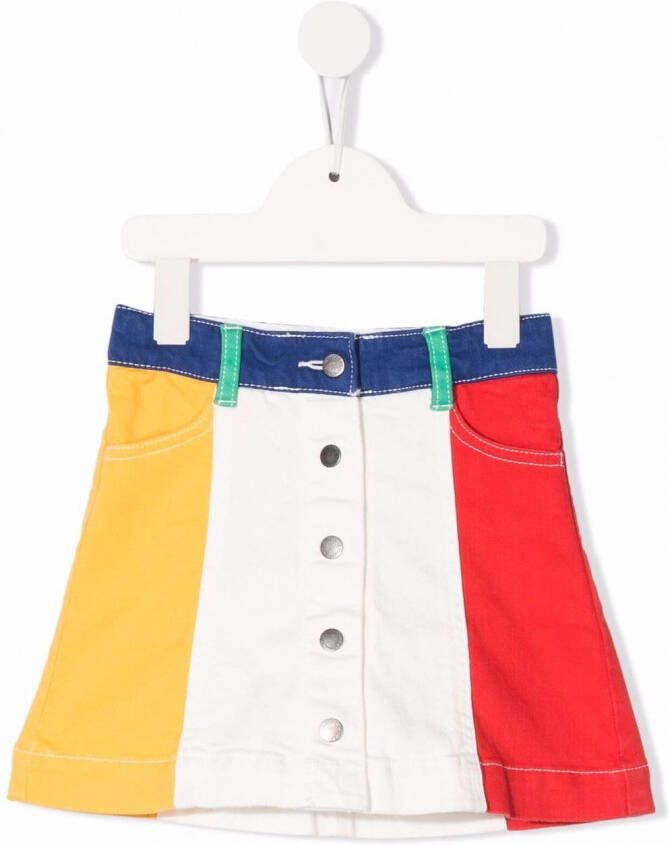 Stella McCartney Kids Spijkerrok met colourblocking Wit
