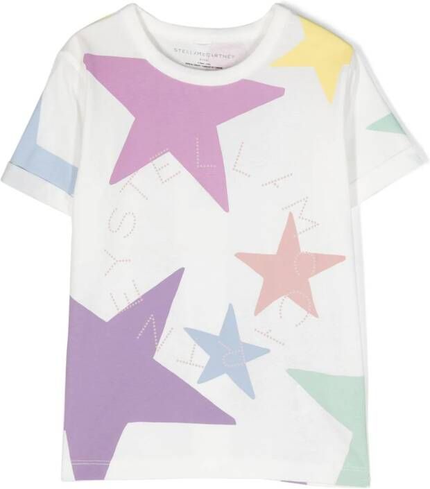 Stella McCartney Kids T-shirt met sterrenprint Wit
