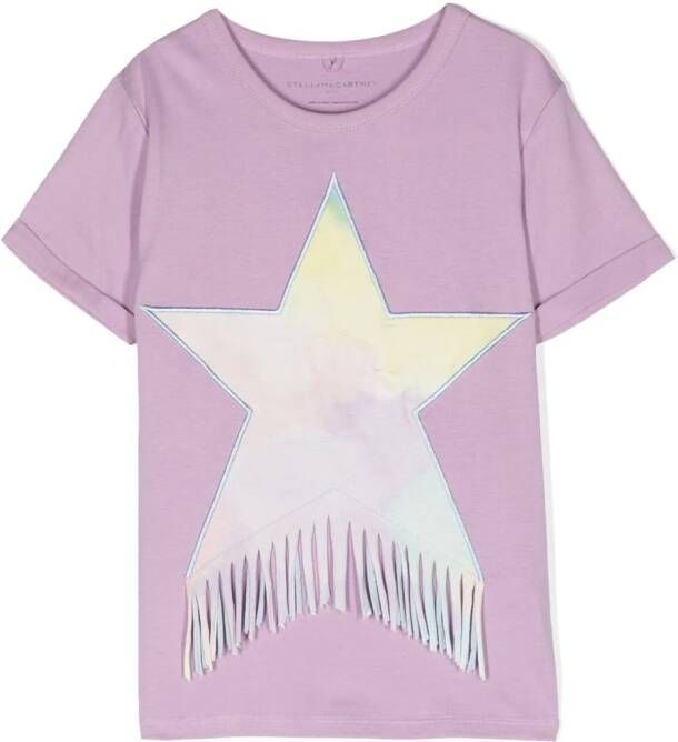 Stella McCartney Kids T-shirt met sterrenprint Paars