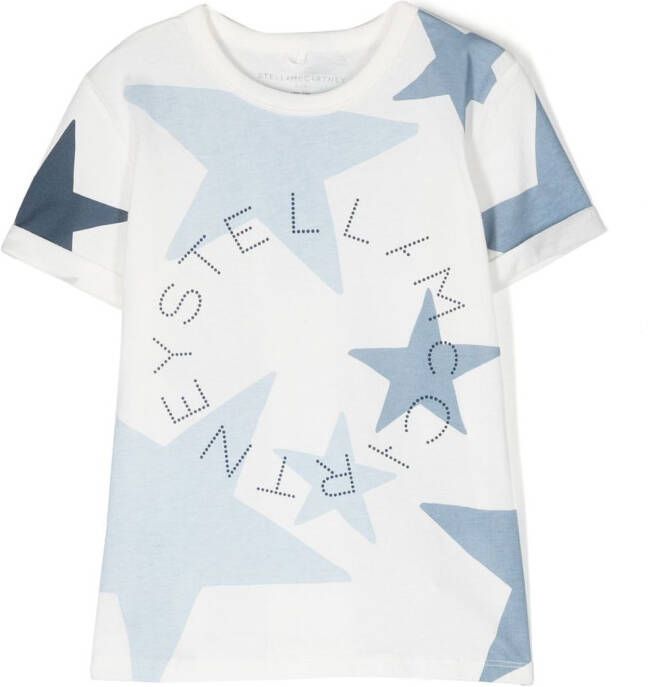 Stella McCartney Kids T-shirt met sterrenprint Wit