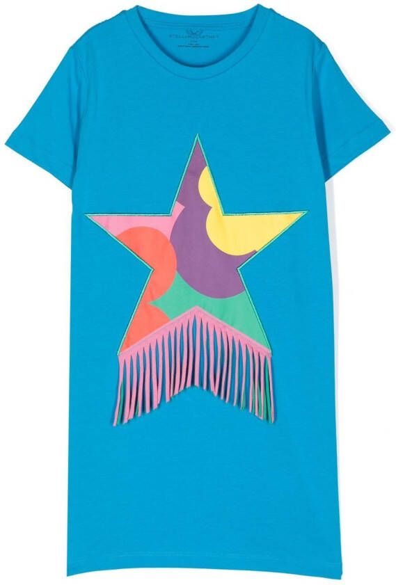 Stella McCartney Kids T-shirtjurk met sterprint Blauw